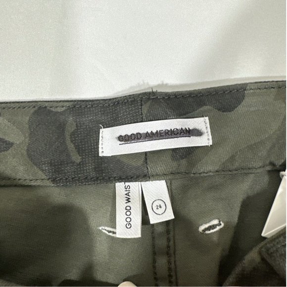 NEW‎ Good American [ Plus size 24 ] Good Waist Skinny Jeans in Camo Green - Picture 14 of 16
